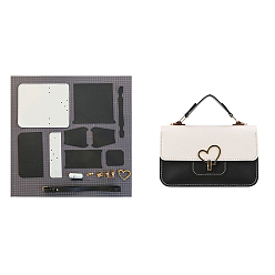 Черный Набор сумок-кроссбоди в форме сердца своими руками, включая материалы сумки из искусственной кожи, чёрные, 200x110x60 мм