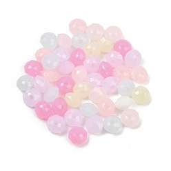 (52) Непрозрачная лаванда Пластиковые бусины, имитация желейных бусин, граненые, шайба, разноцветные, 6x6.5x4.5 мм, отверстие : 1.6 мм, 7142 шт / 500 г