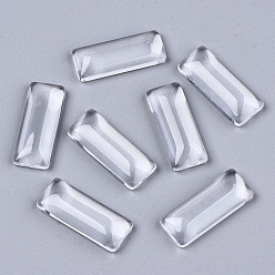 Прозрачный Прозрачные стеклянные кабошоны прямоугольник, прозрачные, 25x10x5 мм