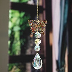 Бабочка Кристалла Suncatcher, с металлическая фурнитурой, для дома, садовые украшения, бабочка, 300x45 мм