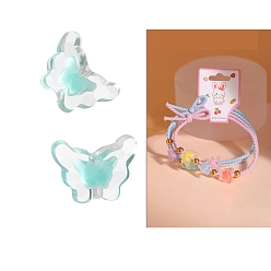 Бледно-бирюзовый 100 шт прозрачные акриловые бусины, бусина в бусине, бабочка, бледные бирюзовая, 11.5x15.4x6.6 мм, отверстие : 2.2 мм