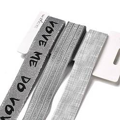 Светло-серый 9 ярдов 3 стилей полиэфирной ленты, для поделок своими руками, бантики для волос и украшение подарка, черно-серая цветовая палитра, светло-серый, 1~1-1/8 дюйм (25~28 мм), около 3 ярдов / стиль