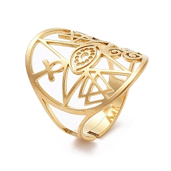 Настоящее золото 18K 304 из нержавеющей стали манжеты кольца, звезда и крест, реальный 18 k позолоченный, 25 мм, внутренний диаметр: 17.5 мм