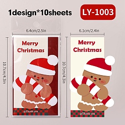 Медведь 120 шт. рождественские квадратные самоклеящиеся бумажные наклейки рулон, рождественские наклейки для вечеринки, декоративные подарки, медведь, 110x65x0.1 мм