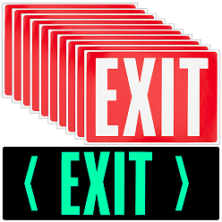 Red Paper Emergency Exits Signs, Public Signs, Red, 255x180x0.3mm