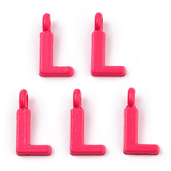 Letter L Обшивка стойки из сплава, окрашенного распылением 1-петлевые подвески, письмо амулеты, без свинца, без никеля и без кадмия, letter.l, 13.5x7.5x2 мм, отверстие : 2 мм