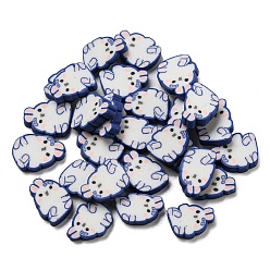 Кролик Бусины из полимерной глины , без отверстия , кролик, 10x7.5x2 мм, Около 5263 шт / 500 г