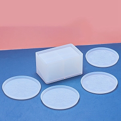 Round DIY Coaster Silicone Mold, Resin Casting Molds, for UV Resin, Epoxy Resin Craft Making, Round, 105x7mm