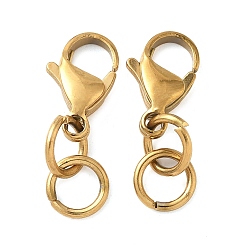 Настоящее золото 18K 304 нержавеющая сталь застежка когтя омара, с прыжковых колец, ионное покрытие (ip), реальный 18 k позолоченный, 26.5 мм