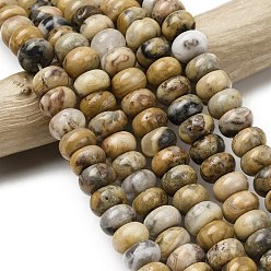 Сумасшедший Агат Природные сумасшедший агат бисер нитей, рондель, 10.5x6.5 мм, отверстие : 0.8 мм, около 59 шт / нитка, 14.69'' (37.3 см)
