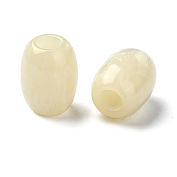 Кукурузный Шелк Cmолы европейские шарики, большие отверстия баррель бисером, цвет колоса кукурузы, 16x12x12 мм, отверстие : 5 мм