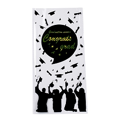 Andere Opp plastikaufbewahrungsbeutel, Abschlussthema, für Süßigkeiten, Kekse, Geschenkverpackung, Schwarz, Rechteck, Abschluss Thema Muster, 27x13x0.01 cm, 50pc / bag