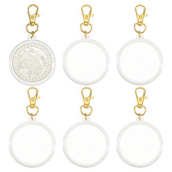 Золотой 6 шт. памятные монеты, акриловые подвески, украшения, со сплавочной фурнитурой, для коллекции монет, золотые, 84 мм
