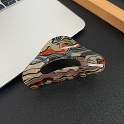 Лимонный шифон Акриловые заколки для волос на когтях, для женщин девушек, вентилятор, лимонный шифон, 45x84 мм