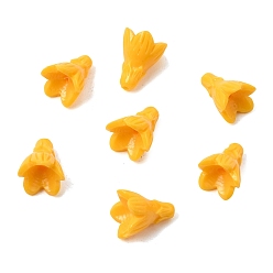 Gold Gefärbte synthetische Korallenschnitzperlen, Blume, Gold, 12.5~13x10~10.5 mm, Bohrung: 1.2 mm