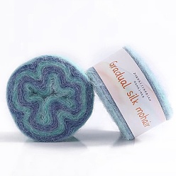 Небесно-голубой 2-слойная пряжа, градиент цвета, для вязания спицами и крючком, голубой, 0.5 мм