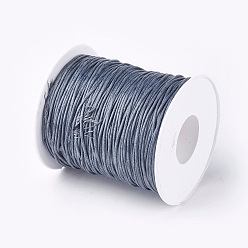 Gray Waxed Cotton Thread Cords, Gray, 1mm, about 100yards/roll(300 feet/roll)