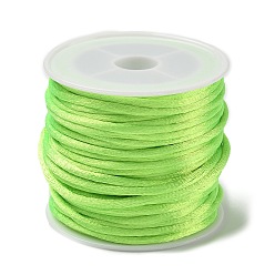 Зелено-Желтый Макраме Rattail китайские шнуры узел приготовления круглый нейлон плетеный строк темы, атласный шнур, зеленый желтый, 2 мм, около 10.93 ярдов (10 м) / рулон
