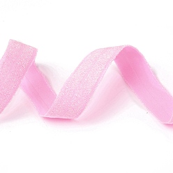 Perle rosa Gold und Silber funkeln elastisches seitliches Nylonband, Gewebekleidungsnähzubehör, Perle rosa, 5/8 Zoll (15 mm), etwa 50yards / Rolle (45.72 m / Rolle)