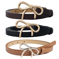 (52) Непрозрачная лаванда 3 шт. 3 ремни-цепочки из искусственной кожи с бантом из сплава для женщин, разноцветные, 990x13x3 мм, 1 шт / цвет