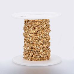 Золотой 304 кабельные цепи из нержавеющей стали, пайки, с катушкой, золотые, 4x2x0.2 мм, около 65.61 футов (20 м) / рулон