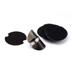 Black Disc Plastic Ring Displays, Black, 38.5x0.8mm, 100pcs/bag