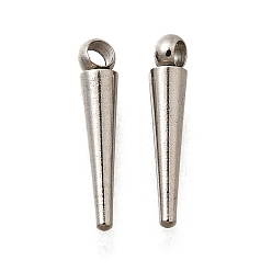 Нержавеющая Сталь Цвет 201 подвески из нержавеющей стали, конус прелести, цвет нержавеющей стали, 10x2 мм, отверстие : 1.2 мм