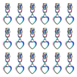Rainbow Color 18шт. цинковый сплав застежка-молния, аксессуары для одежды, сердце, Радуга цветов, 4 см