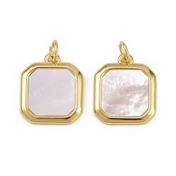 Настоящее золото 18K Латунные подвески, с оболочкой, подвески квадратной формы, стойки покрытие, без кадмия и без свинца, долговечный, с целью перехода в кольце, реальный 18 k позолоченный, 16x14x2 мм, отверстие : 3.2 мм
