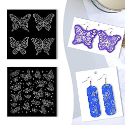 Бабочка Доски с текстурой акриловой глины, квадратный, бабочка, 100x100 мм, 2 шт / комплект