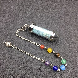 Аквамарин Шестиугольные заостренные биолокационные маятники из натурального аквамарина, конус, 210 мм