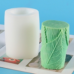 Leaf Column Food Grade Silicone Candle Molds, For Candle Making, Leaf, 8x11cm