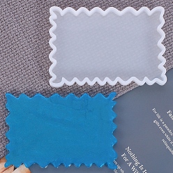 Rectangle Подставки под стаканы из пищевого силикона своими руками, формы для литья смолы, прямоугольные, 126x89 мм