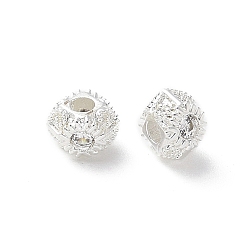 Серебро Латунные микро проложить кубического циркония бусы, без никеля , круглые, серебряные, 4x5x5.5 мм, отверстие : 1.6 мм