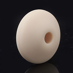 BurlyWood Food Grade Eco-Friendly Silicone Beads, Chewing Beads For Teethers, DIY Nursing Necklaces Making, Rondelle, BurlyWood, 12x6~7mm, Hole: 2mm