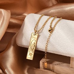 Дева 304 ожерелья с подвеской в виде прямоугольного созвездия из нержавеющей стали с прозрачным кубическим цирконием для женщин и мужчин, реальный 18 k позолоченный, Дева, 18.07 дюйм (45.9 см)