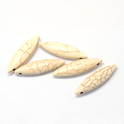 Магнезит Синтетические подвески из магнезита, рис, розовые, 27~28x8x6 мм, отверстие : 1.5 мм