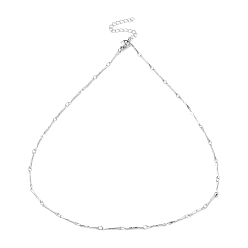 Нержавеющая Сталь Цвет Не тускнеет 304 ожерелья из звеньев цепи из нержавеющей стали, цвет нержавеющей стали, 17.87 дюйм (45.4 см)