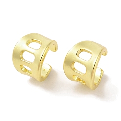 Настоящее золото 18K Латунь манжеты серьги, для женщин, реальный 18 k позолоченный, 12x11 мм