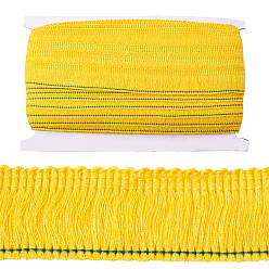 Золотистый Полиэфирная лента, бахрома с кружевной отделкой, золотые, 7/8~1 дюйм (23~25 мм), около 25 м / карты