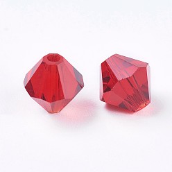 Dark Red Imitation Austrian Crystal Beads, Grade AAA, Faceted, Bicone, Dark Red, 8x8mm, Hole: 0.9~1mm