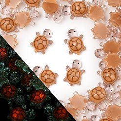 Перу Светящиеся кабошонов смолы, светится в темноте, черепаха, Перу, 11x7.5x4 мм