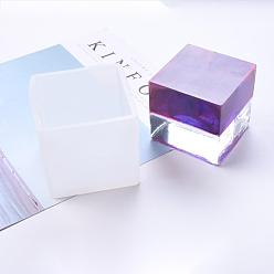 Белый Силиконовые формы, формы для литья смолы, для уф-смолы, изготовление ювелирных изделий из эпоксидной смолы, кубические, белые, 75x75x70 мм, Внутренние размеры: 65x65 mm