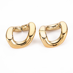 Light Gold Уф покрытие АБС-пластик соединительные кольца, разъемы для быстрой связи, для изготовления бордюрных цепей, несварные, твист, золотой свет, 39.5x32x12 мм, внутренний диаметр: 24x17.5 мм