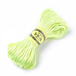 Jaune Vert Cordon de polyester coréen, corde à nouer chinoise, cordon de rattail satiné, jaune vert, 2.5mm, environ 20 m / paquet