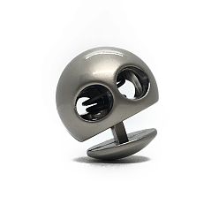 Platinum Alloy Spring Cord Lock, for Drawstrings Lanyard, Double Hole Spring Stopper Fastener, Platinum, 1.58x1.73cm