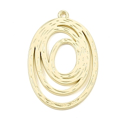 Golden Alloy Pendants, Swirl Oval Charms, Rack Plating, Cadmium Free & Nickel Free & Lead Free, Golden, 33x22x1.5mm, Hole: 1.5mm
