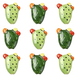 (52) Непрозрачная лаванда 10шт 2 цвета фарфоровые бусины ручной работы, кактус, разноцветные, 29.5~30x24~25x8.5~10 мм, отверстие : 2 мм, 5 шт / цвет