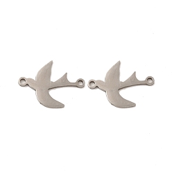 Stainless Steel Color Non-Tarnish 201 Stainless Steel Connector Charms, Bird Links, Stainless Steel Color, 14x18.5x1mm, Hole: 1.4mm