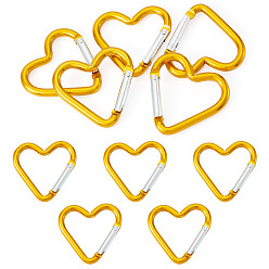 Золотистый 5пружинные кольца из цинкового сплава, сердце, золотые, 43.2x42 мм